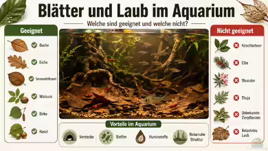 Blätter und Laub im Aquarium: Was ist geeignet und was nicht?