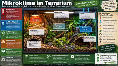 Mikroklima im Terrarium: Temperatur, Luftfeuchtigkeit und Luftbewegung richtig abstimmen