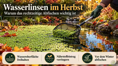 Wasserlinsen im Herbst: Warum das rechtzeitige Abfischen wichtig ist