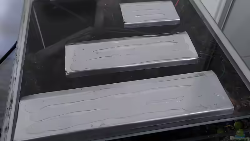 Abdeckscheibe mit angeklebten LED-Profilen, noch ohne schwarze Folie auf der Oberseite von Stephi (33)