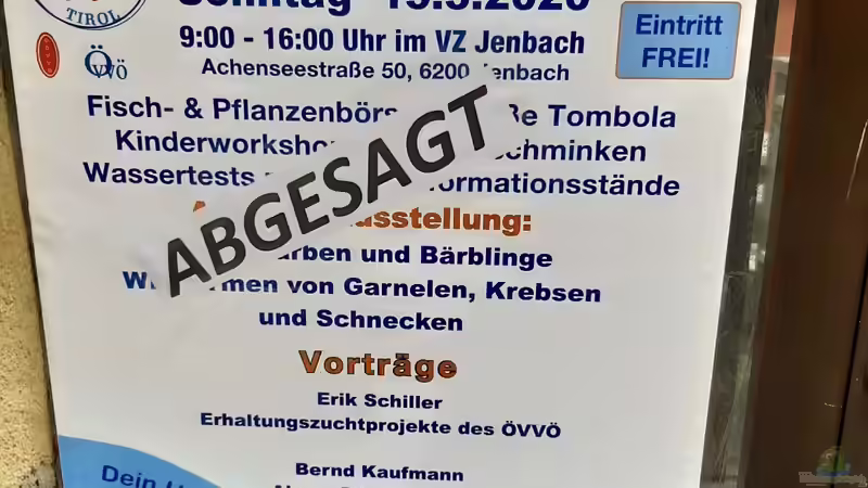 Absage von Veranstaltungen aufgrund des Corona-Virus