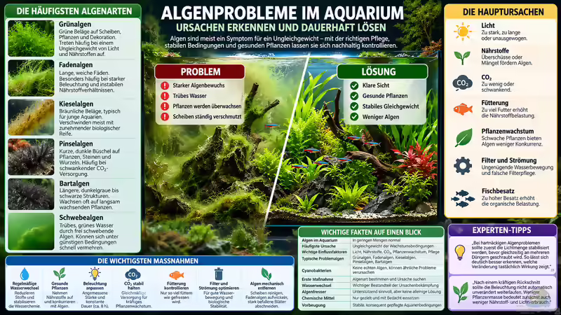 Algenprobleme im Aquarium: Ursachen erkennen und dauerhaft lösen