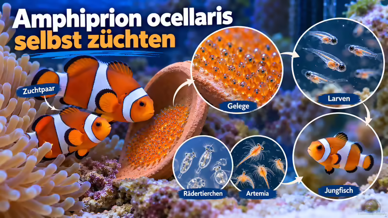 Amphiprion ocellaris selbst züchten: Vom Gelege bis zum jungen Clownfisch