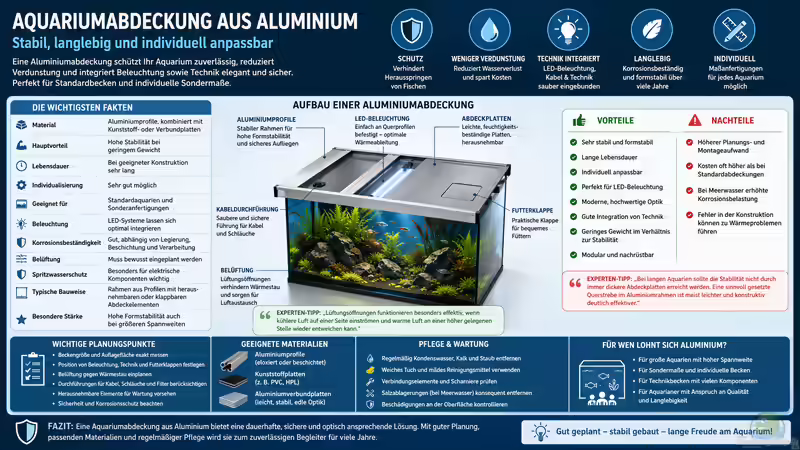 Aquariumabdeckung aus Aluminium: Stabil, langlebig und individuell anpassbar