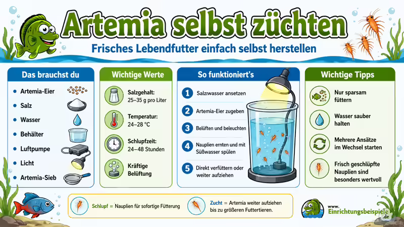 Artemia selbst züchten: Lebendfutter für Aquarienfische einfach vermehren