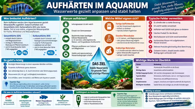 Aufhärten im Aquarium: Wasserwerte gezielt anpassen und stabil halten