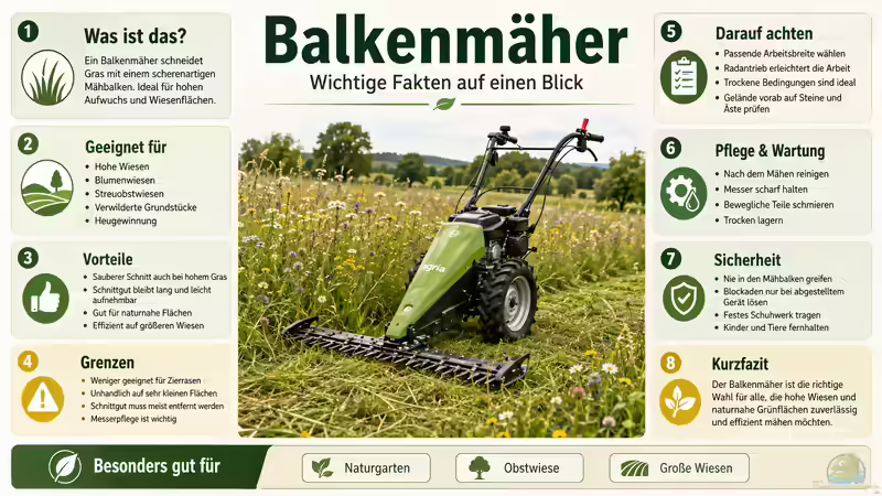 Balkenmäher: Effizient hohes Gras und große Wiesen mähen
