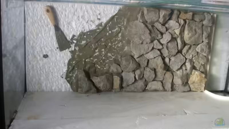 Bau einer kostengünstigen Rückwand Teil 3 - Das Einkleben und Wässern