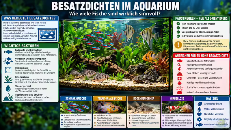 Besatzdichten im Aquarium: Wie viele Fische sind wirklich sinnvoll?