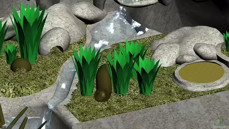 Blick auf den Landbereich und den kleinen Wasserfall von Drako (7)