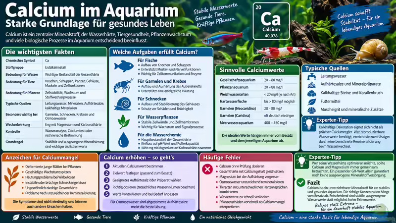 Calcium im Aquarium: Bedeutung, richtige Werte und sichere Anwendung