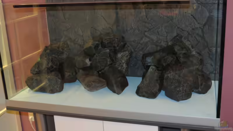 Das leere Becken mit eingeklebter Rückwand, Styrodurplatte am Boden und einem Teil der Steinaufbauten von BastiB (7)