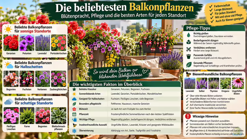 Die beliebtesten Balkonpflanzen: Blütenpracht, Pflege und die besten Arten für jeden Standort