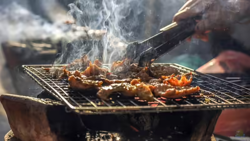 Die eigene Outdoorküche neben dem Teich