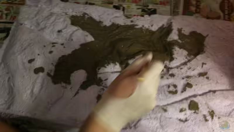 die erste Schicht der Zement-Sandmasse von Exotist (38)