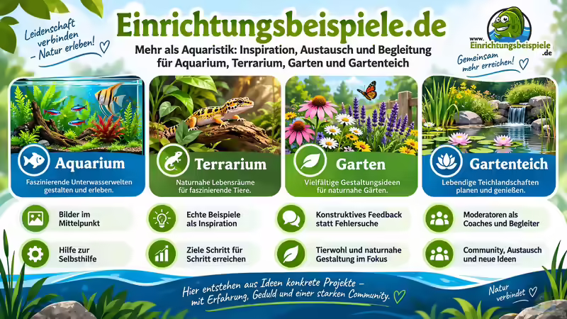 Aquarium, Terrarium, Garten und Teich: Die Bereiche von Einrichtungsbeispiele.de