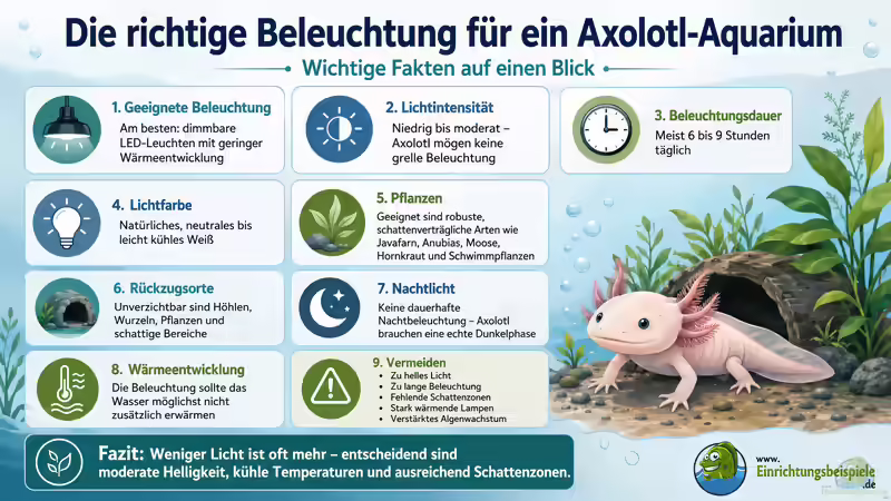 Die richtige Beleuchtung für ein Axolotl-Aquarium