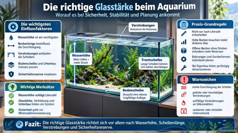 Die richtige Glasstärke beim Aquarium - Sicherheit, Stabilität und Planung