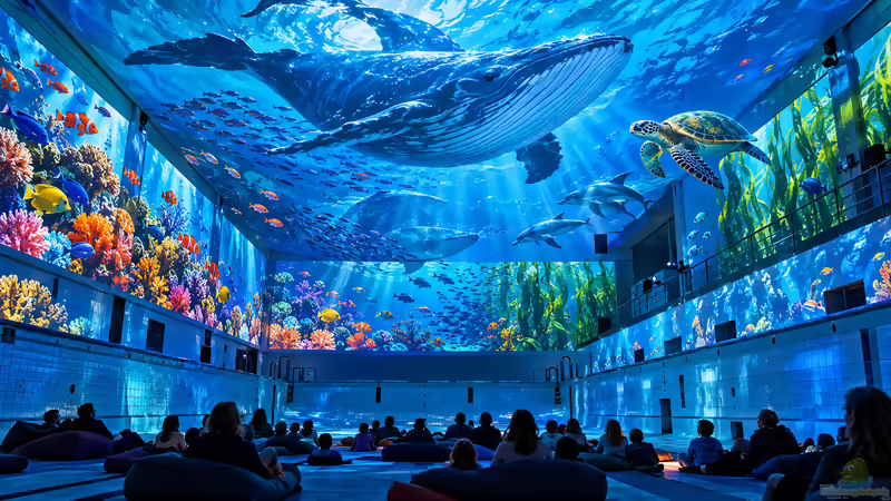 Digitales Aquarium in Regensburger Hallenbad: Pixel Zoo Ocean bringt den Ozean in die Schwimmhalle