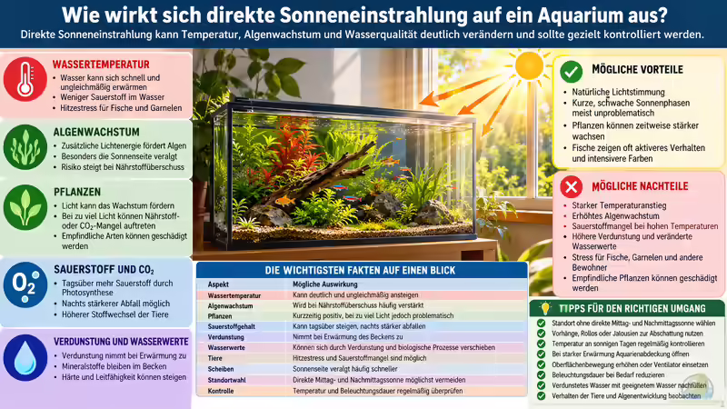 Direkte Sonneneinstrahlung: So wirkt sie sich auf dein Aquarium aus