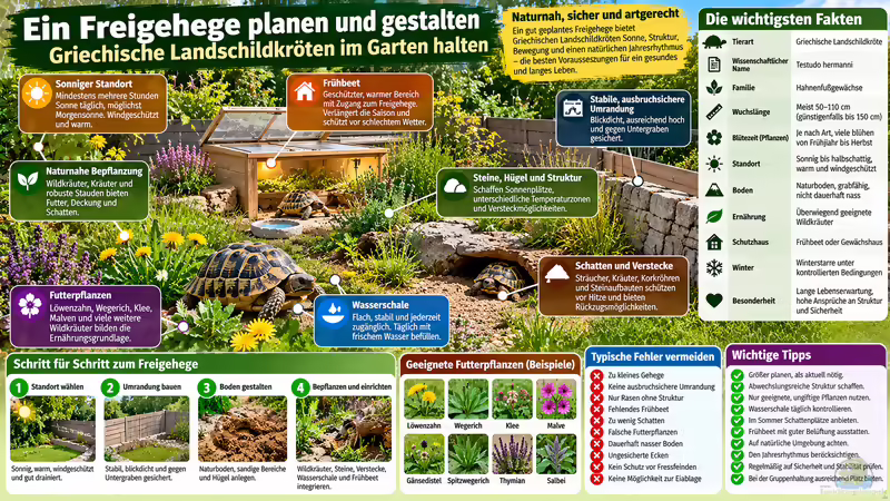 Ein Freigehege planen und gestalten: Griechische Landschildkröten im Garten halten