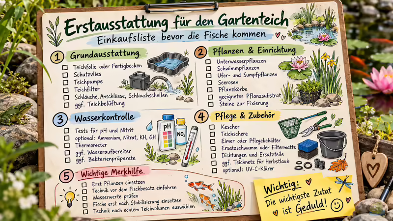 Erstausstattung für den Gartenteich: Was gehört auf die Einkaufsliste?