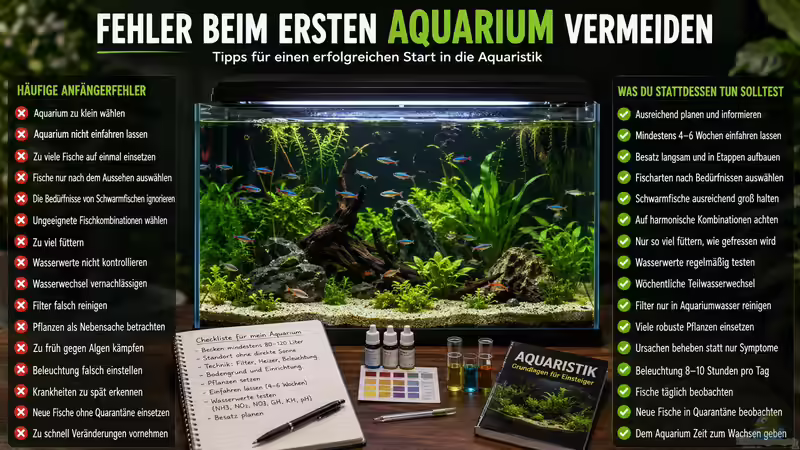 Fehler beim ersten Aquarium vermeiden - Die häufigsten Anfängerfehler und wie der erfolgreiche Einstieg in die Aquaristik gelingt