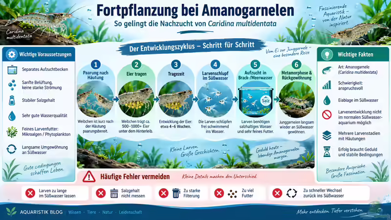 Fortpflanzung bei Amanogarnelen: Von der Paarung bis zur erfolgreichen Larvenaufzucht