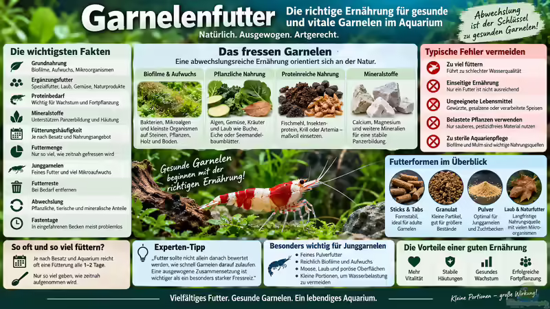 Garnelenfutter: Die richtige Ernährung für gesunde und vitale Garnelen im Aquarium