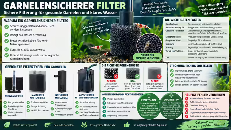 Garnelensicherer Filter: So bleibt die Filterung im Aquarium sicher und leistungsfähig