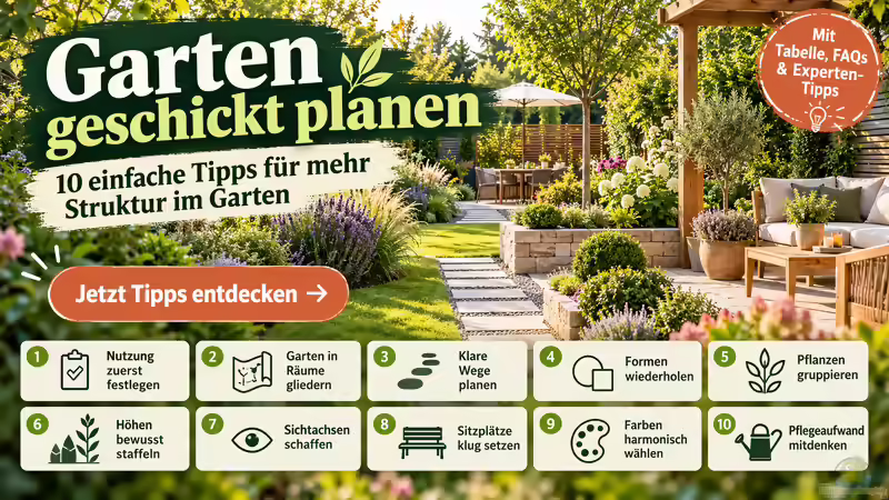 Garten geschickt planen: 10 einfache Tipps für mehr Struktur im Garten