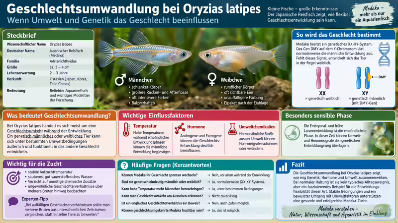 Geschlechtsumwandlung bei Oryzias latipes: Wenn Umwelt und Genetik das Geschlecht beeinflussen