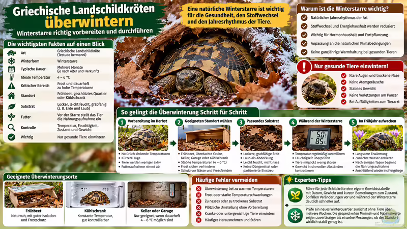 Griechische Landschildkröten überwintern - Winterstarre richtig vorbereiten und durchführen