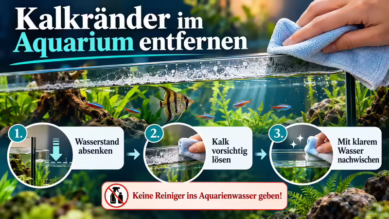 Hartnäckige Kalkränder im Aquarium und Terrarium schonend beseitigen