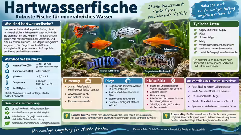 Hartwasserfische: Geeignete Arten, Haltung und Pflege im Aquarium