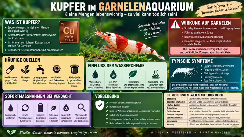 Kupfer im Garnelenaquarium: Risiken erkennen und Garnelen sicher schützen