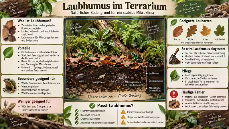 Laubhumus im Terrarium: Natürlicher Bodengrund für ein stabiles Mikroklima