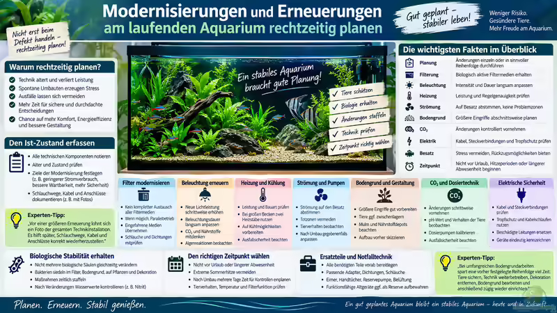 Modernisierungen und Erneuerungen am laufenden Aquarium rechtzeitig planen