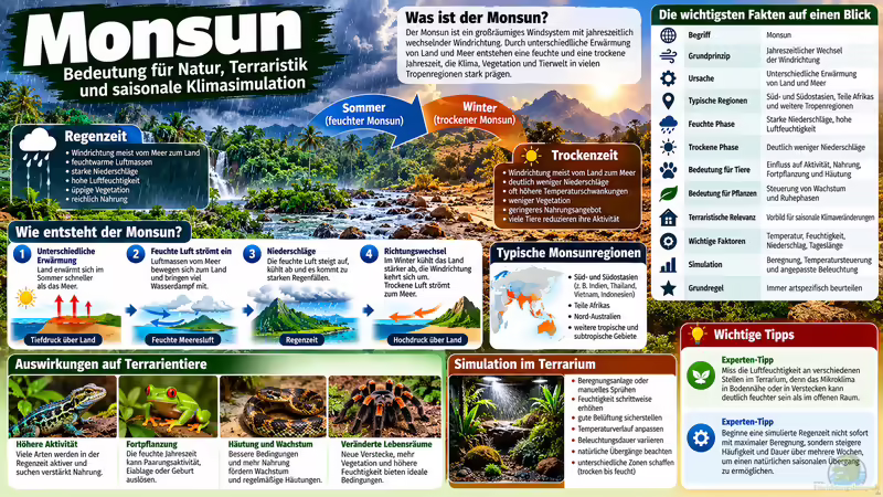 Monsun - Bedeutung für Natur, Terraristik und saisonale Klimasimulation
