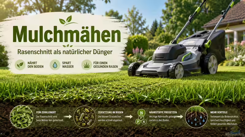 Mulchmähen: So wird der Rasenschnitt zum natürlichen Dünger für einen gesunden Garten