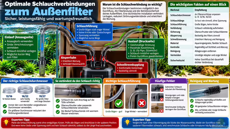 Optimale Schlauchverbindungen zum Außenfilter - sicher, leistungsfähig und wartungsfreundlich