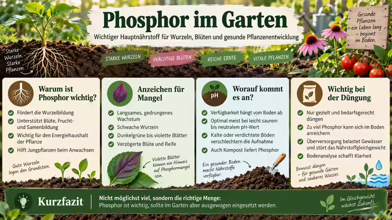 Phosphor im Garten: Bedeutung, Wirkung, Mangel und richtige Düngung