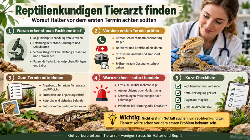 Reptilienkundigen Tierarzt finden: So gelingt die Suche nach kompetenter Hilfe