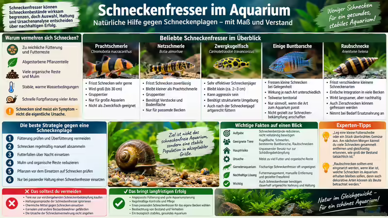 Schneckenfresser im Aquarium: Welche Tiere wirklich helfen und worauf es bei der Haltung ankommt