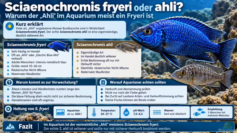 Sciaenochromis fryeri oder ahli? Warum der ´Ahli´ im Aquarium meist ein Fryeri ist