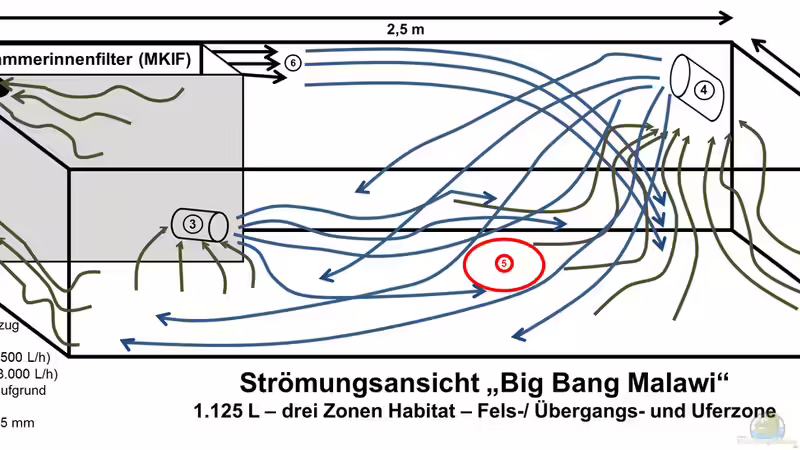 Skizze über die Umsetzung der Strömung im Becken Big Bang Malawi ... von AjakAndi (64)