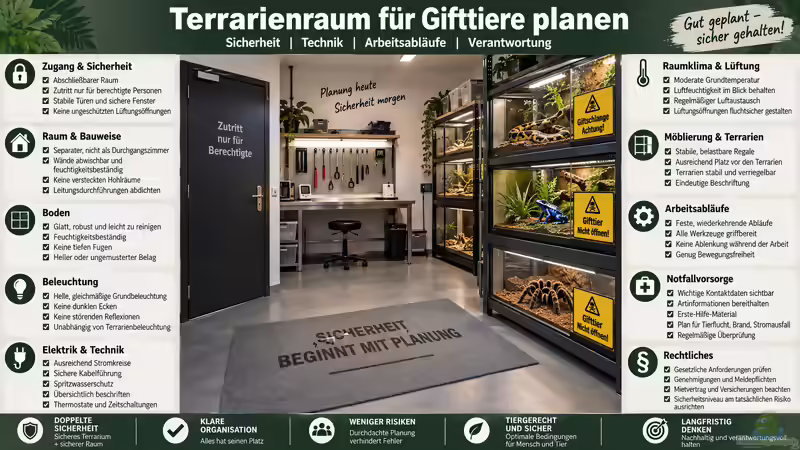Terrarienraum für Gifttiere planen: Sicherheit, Technik und Arbeitsabläufe richtig organisieren