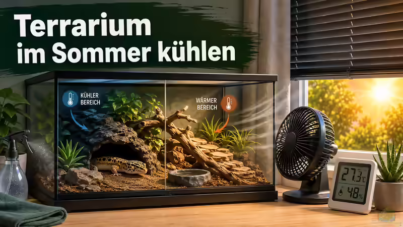 Terrarium im Sommer kühlen: So schützt du Reptilien, Amphibien und Wirbellose vor Überhitzung