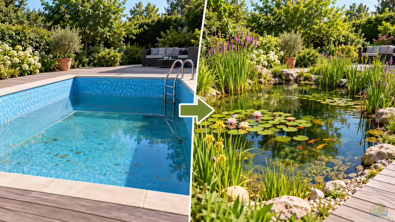 Ungenutzten Pool in Teich umfunktionieren: So gelingt der nachhaltige Umbau im Garten