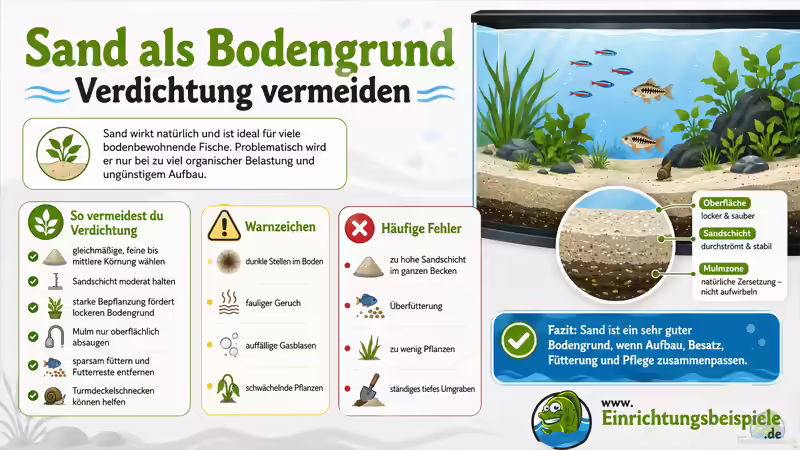 Verdichtung vermeiden: So verwendest du Sand als Bodengrund im Aquarium